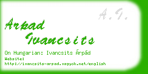 arpad ivancsits business card